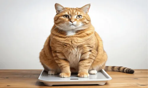 chat se pesant sur une balance
