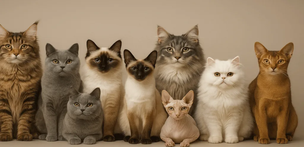 plusieures races de chat